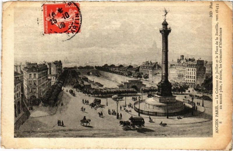 Carte postale ancienne Paris 4e - Ancien Paris - La Colonne de Juillet à Paris 4e