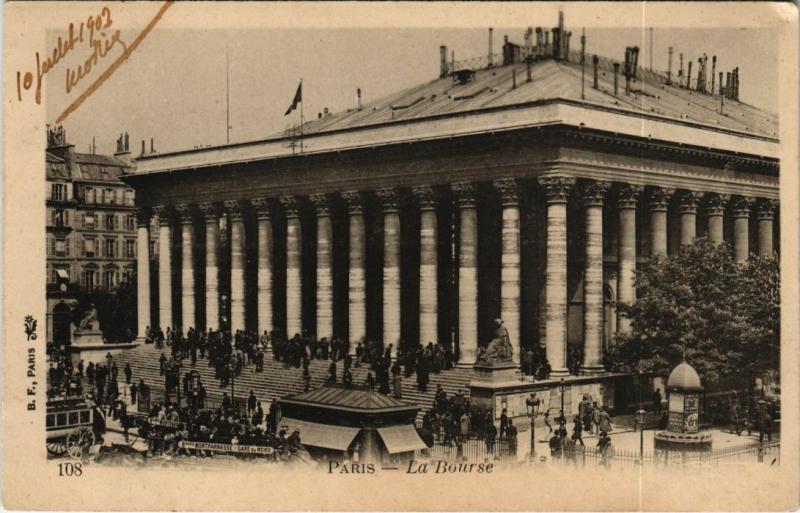 Carte postale ancienne Paris 2e - La Bourse à Paris 2e