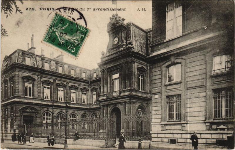 Carte postale ancienne Paris 3e - Mairie du 3e arrondissement à Paris 3e