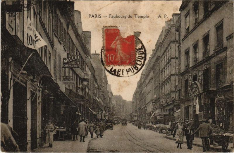 Carte postale ancienne Paris 3e - Faubourg du Temple à Paris 3e