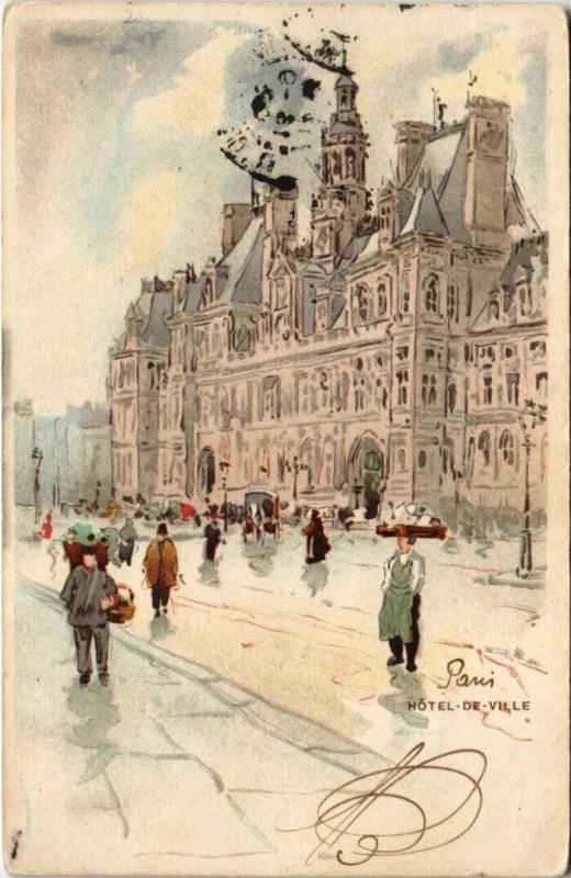 Carte postale ancienne Paris 3e - Hotel de Ville à Paris 3e