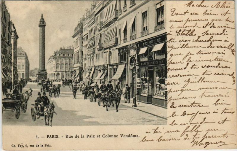 Carte postale ancienne Paris 2e - Rue de la Paix à Paris 2e