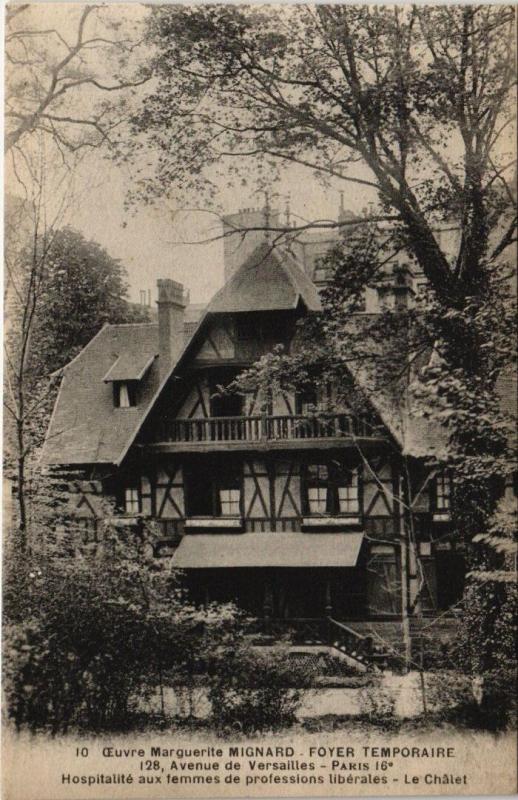 Carte postale ancienne Oeuvre de Marguerite Mignard - Foyer temporaire - Hospitalité aux femmes de professions libérales - Le Châlet à Paris 16e
