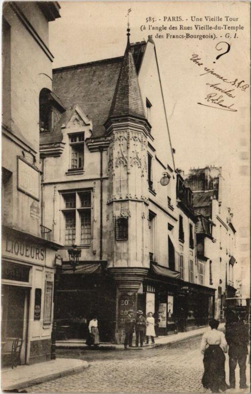 Carte postale ancienne Paris 3e - Une Vieille Tour à Paris 3e