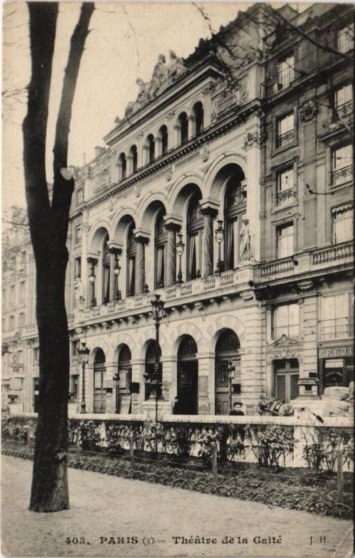 Carte postale ancienne Paris 3e - Théâtre de la Gaité à Paris 3e