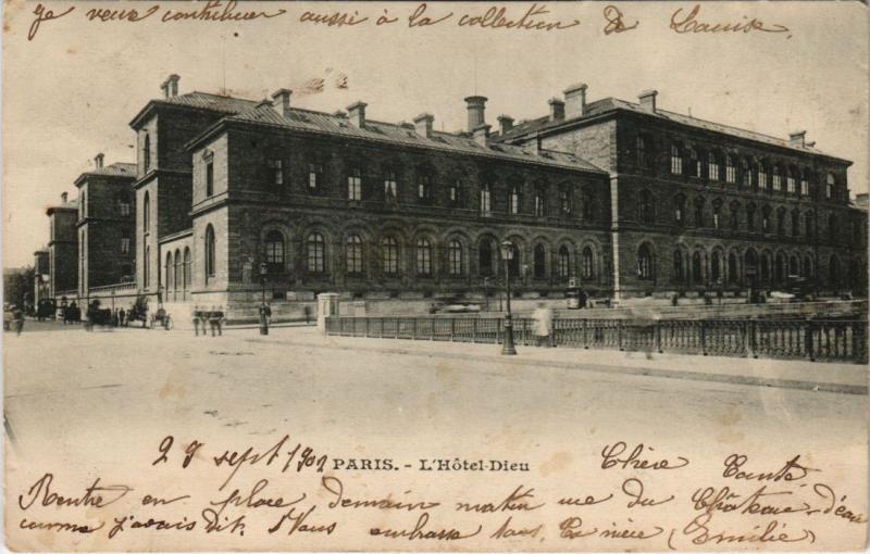 Carte postale ancienne Paris 4e - L'Hotel-Dieu à Paris 4e