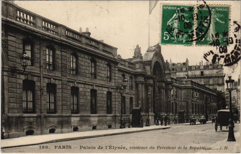 Carte postale ancienne Paris 8e - 186. Palais de l'Elysée à Paris 8e
