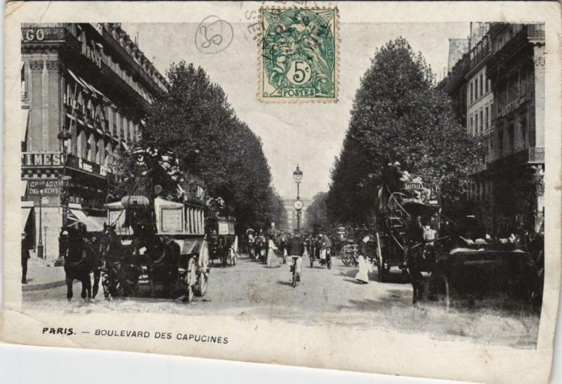 Carte postale ancienne Paris 2e - Boulevard des Capucines à Paris 2e