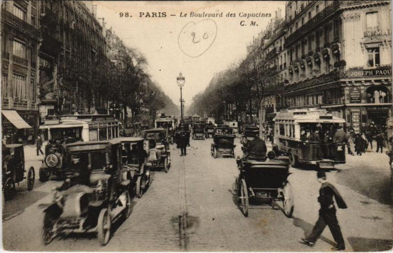 Carte postale ancienne Paris 2e - Boulevard des Capucines à Paris 2e