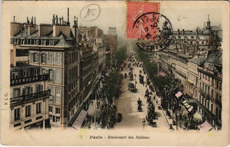 Carte postale ancienne Paris 2e - Le Boulevard des Italiens à Paris 2e