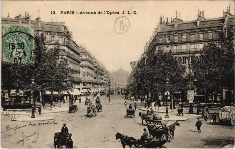 Carte postale ancienne Paris 2e - Avenue de l'Opéra à Paris 2e