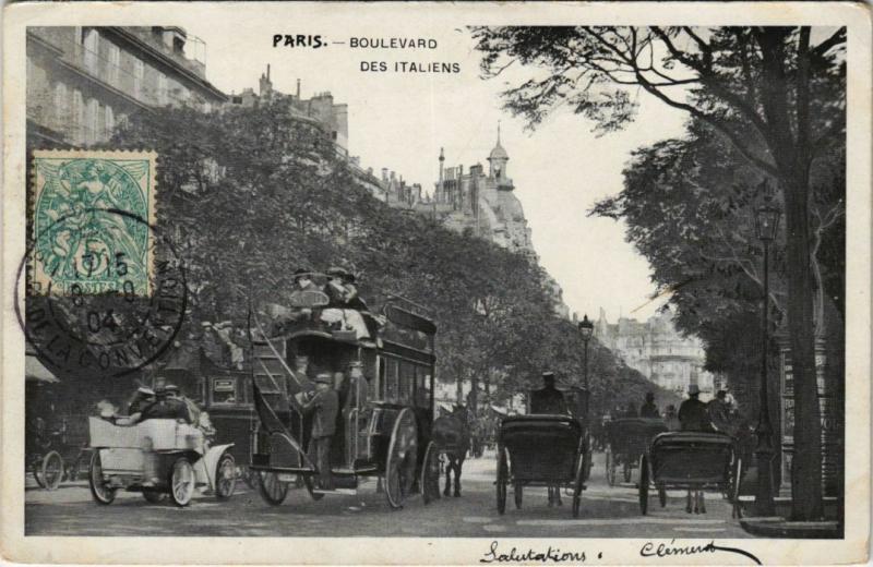 Carte postale ancienne Paris 2e - Le Boulevard des Italiens à Paris 2e