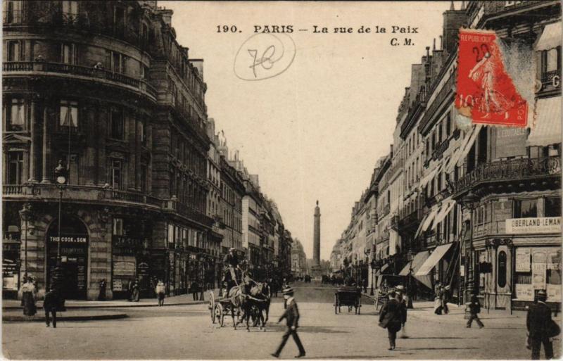 Carte postale ancienne Paris 2e - La rue de la Paix à Paris 2e