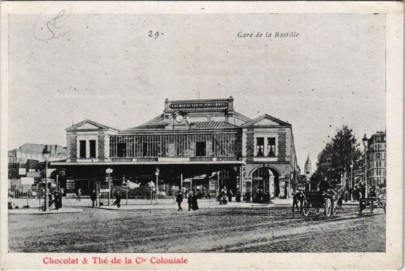 Carte postale ancienne Gare de la Bastille à Paris 12e