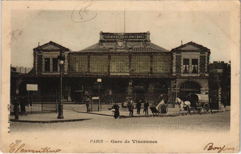 Carte postale ancienne Gare de Vincennes à Paris 12e