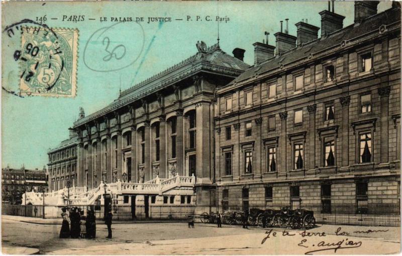 Carte postale ancienne Paris 1e - Le Palais de Justice à Paris 1er