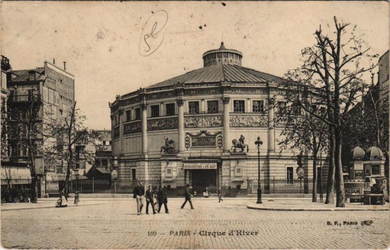 Carte postale ancienne Cirque d'Hiver à Paris 3e
