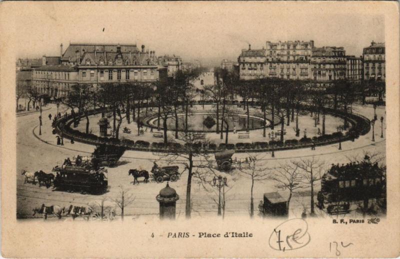 Carte postale ancienne Place d'Italie à Paris 13e