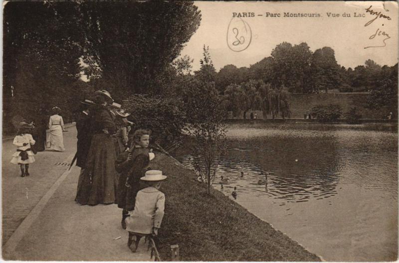 Carte postale ancienne Parc Montsouris à Paris 14e