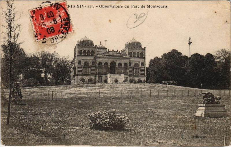 Carte postale ancienne Observatoire du Parc de Montsouris à Paris 14e