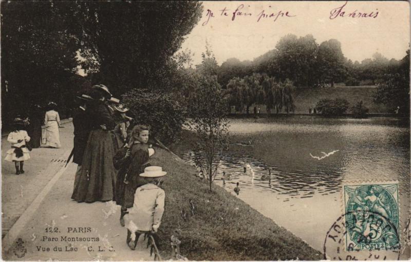 Carte postale ancienne Parc Montsouris à Paris 14e