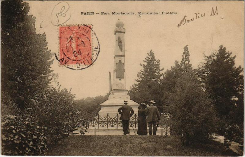 Carte postale ancienne Parc Montsouris - Monument Flatters à Paris 14e