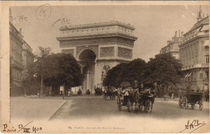 Carte postale ancienne Avenue du Bois de Boulogne à Paris 16e