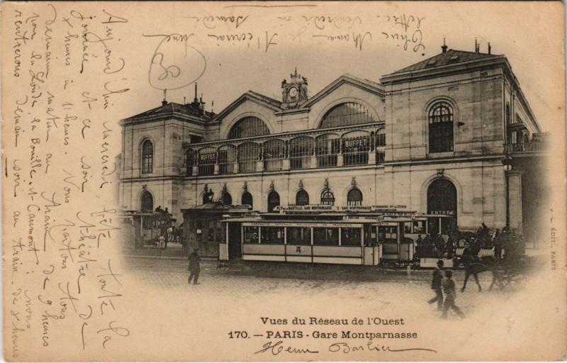 Carte postale ancienne Vues du réseau de l'Ouest - Gare Montparnasse à Paris 6e