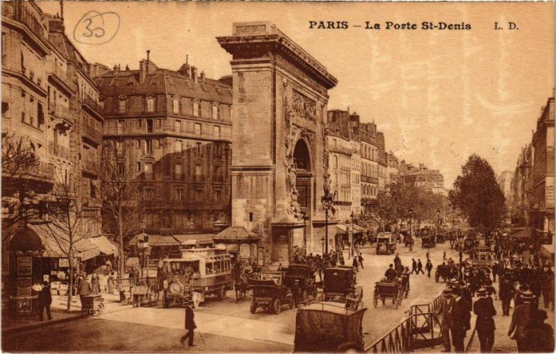 Carte postale ancienne Paris 10e - La Porte Saint-Denis à Paris 10e