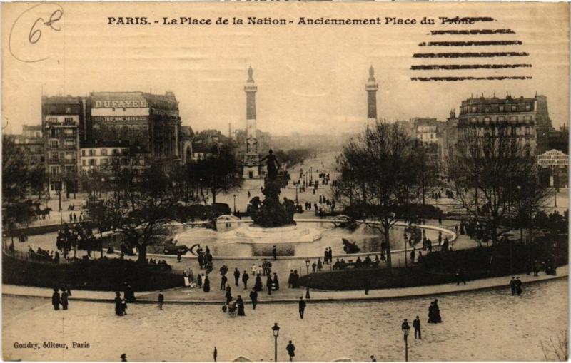 Carte postale ancienne Paris 12e - La Place de la Nation à Paris 12e