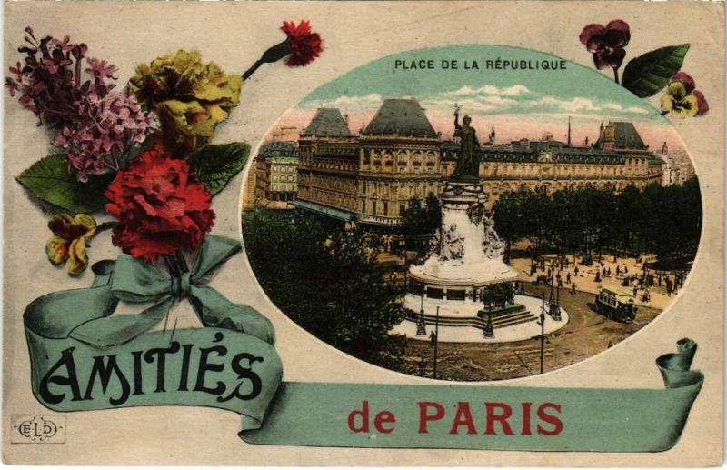 Carte postale ancienne Paris 11e - Place de la République à Paris 11e