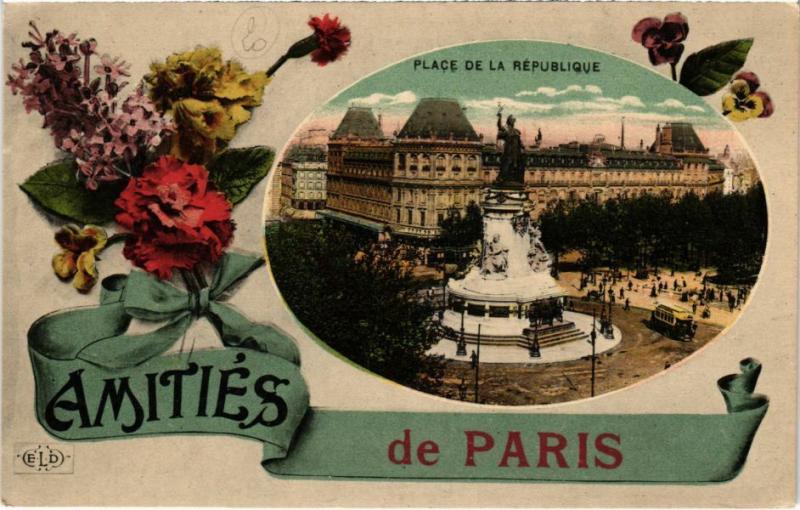 Carte postale ancienne Paris 11e - Place de la République à Paris 11e