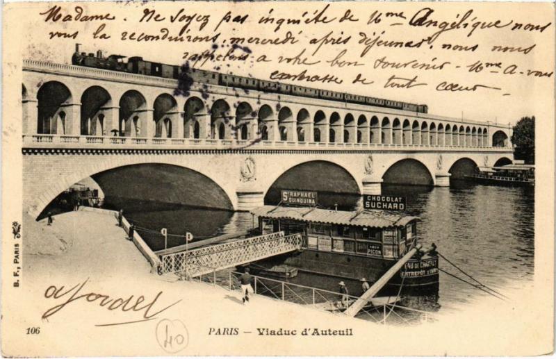 Carte postale ancienne Viaduc d'Auteuil à Paris 16e