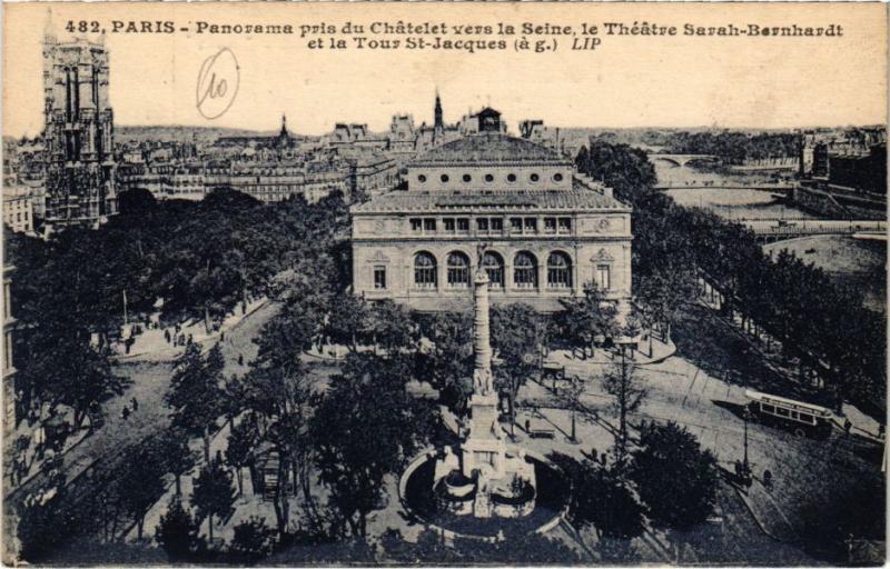 Carte postale ancienne Paris 1e - Panorama pris du Chatelet à Paris 1er