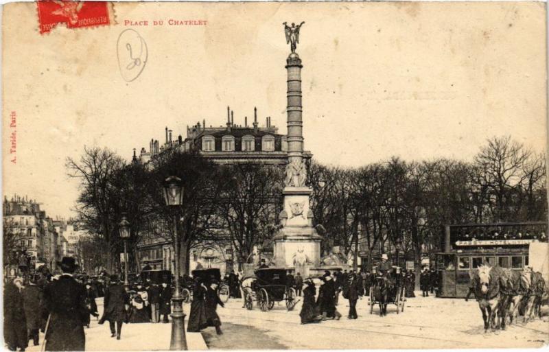 Carte postale ancienne Paris 1e - Place du Chatelet à Paris 1er