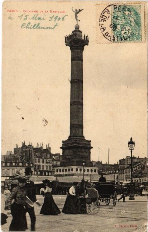 Carte postale ancienne Paris 12e - Colonne de la Bastille à Paris 12e