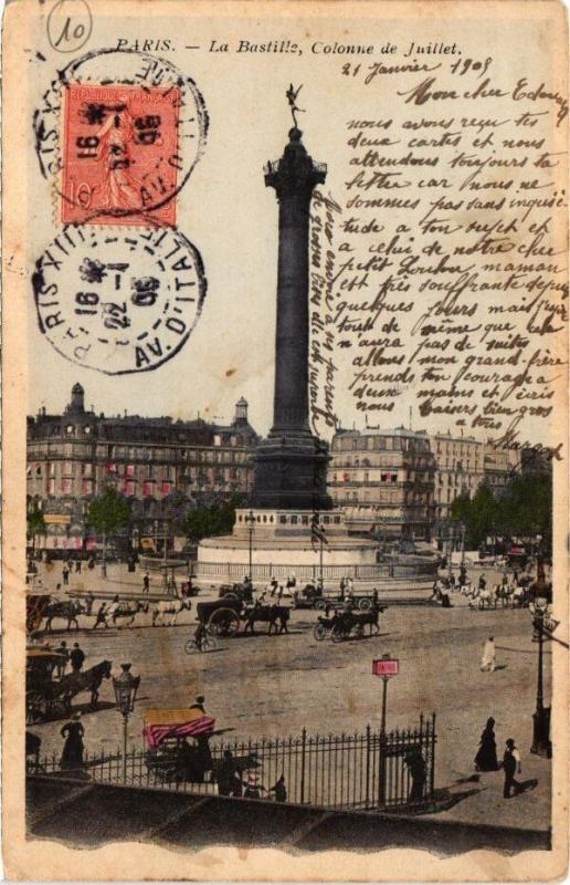 Carte postale ancienne Paris 12e - La Bastille, Colonne de Julliet à Paris 12e