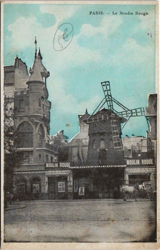 Carte postale ancienne Le Moulin Rouge à Paris 18e