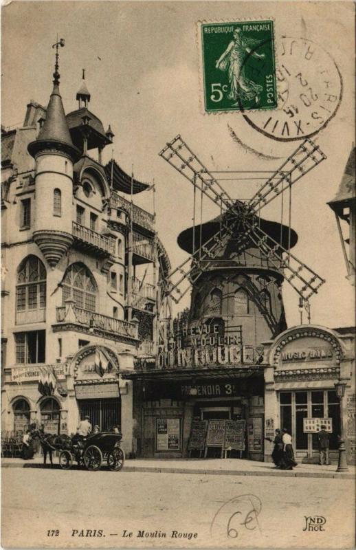 Carte postale ancienne Le Moulin Rouge à Paris 18e