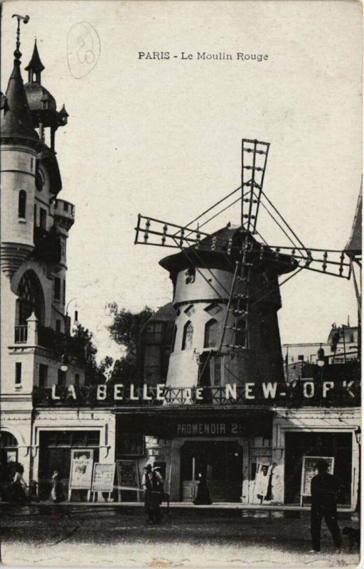 Carte postale ancienne Le Moulin Rouge à Paris 18e