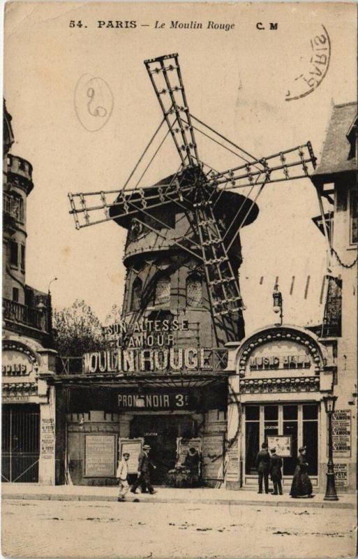 Carte postale ancienne Le Moulin Rouge à Paris 18e