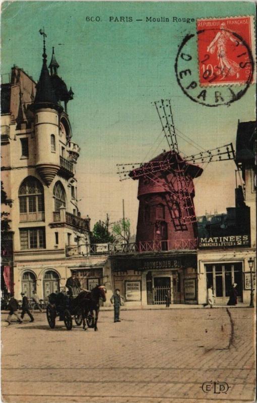 Carte postale ancienne Moulin Rouge à Paris 9e