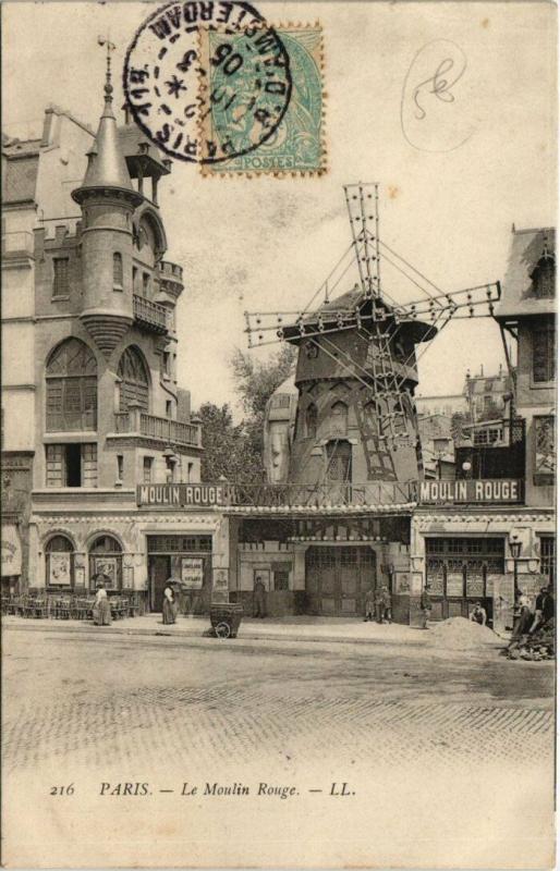 Carte postale ancienne Le Moulin Rouge à Paris 18e