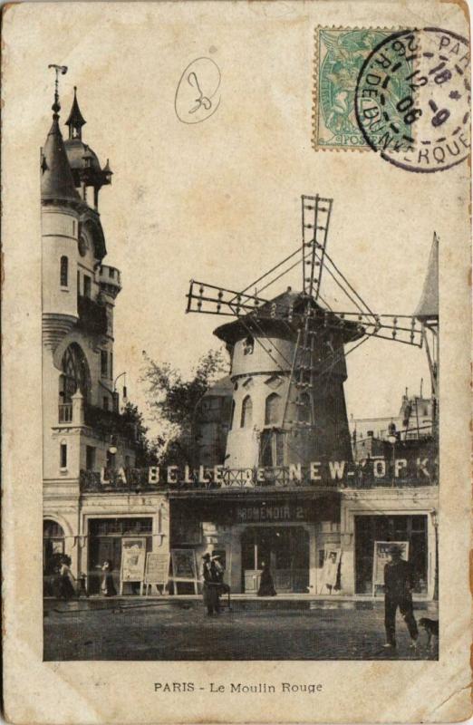 Carte postale ancienne Le Moulin Rouge à Paris 18e