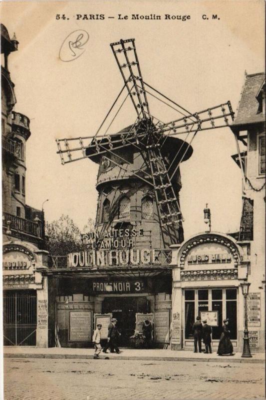 Carte postale ancienne Le Moulin Rouge à Paris 18e