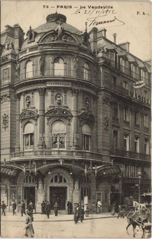 Carte postale ancienne Paris - Le Vaudeville à Paris