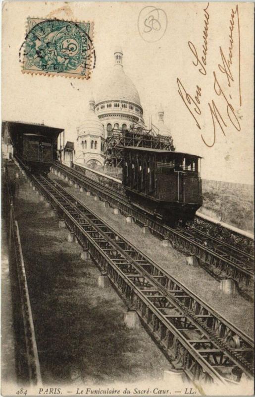 Carte postale ancienne Le Funiculaire du Sacré-Coeur à Paris 18e