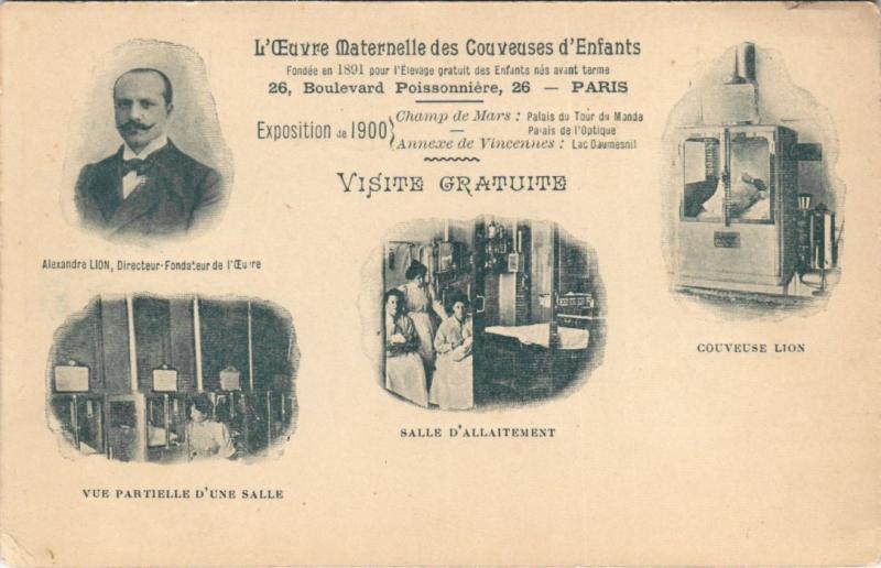 Carte postale ancienne Paris - L'Euvre Maternelle des Couveuses d'Enfants à Paris