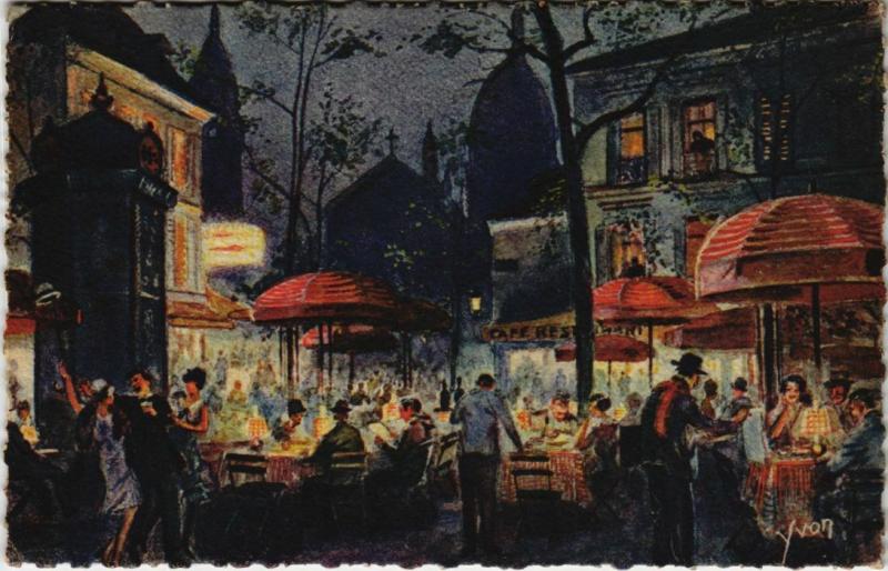 Carte postale ancienne Montmartre - Place du Tertre à Paris 18e