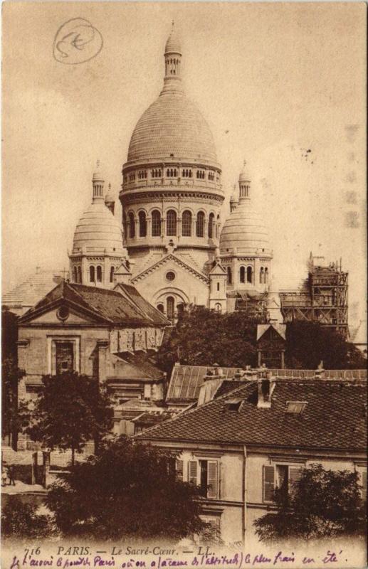 Carte postale ancienne Le Sacré-Coeur à Paris 18e